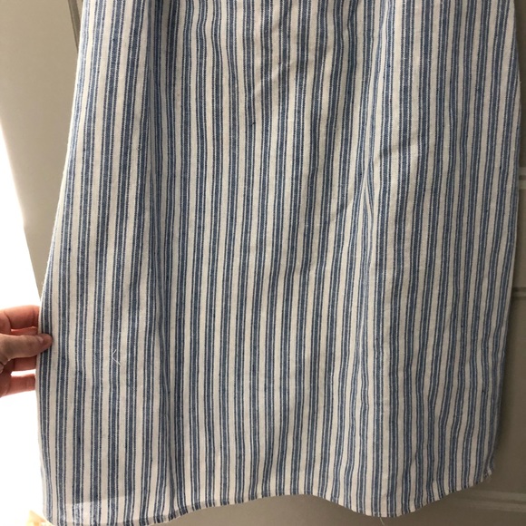 Off the shoulder blue and white stripe dress - Picture 2 of 5